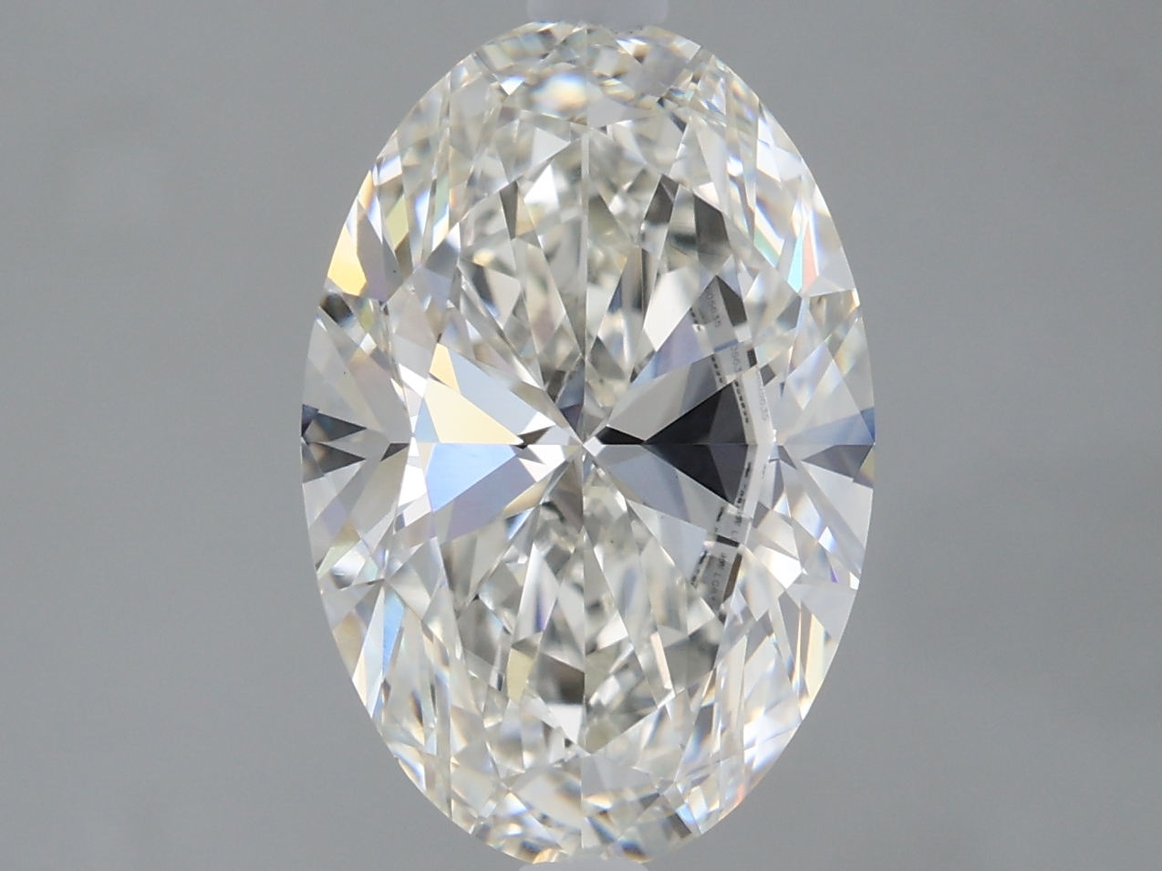 Actual 2.5 carat H Oval lab-grown diamond